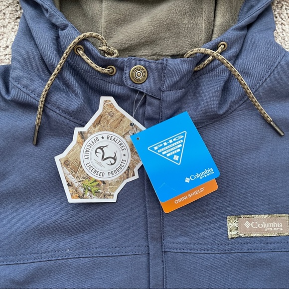 COLUMBIA PHG ROUGH TAIL HOODED MENS WORK HUNTING JACKET SIZE XL EXTRA LARGE BLUE - Picture 5 of 9